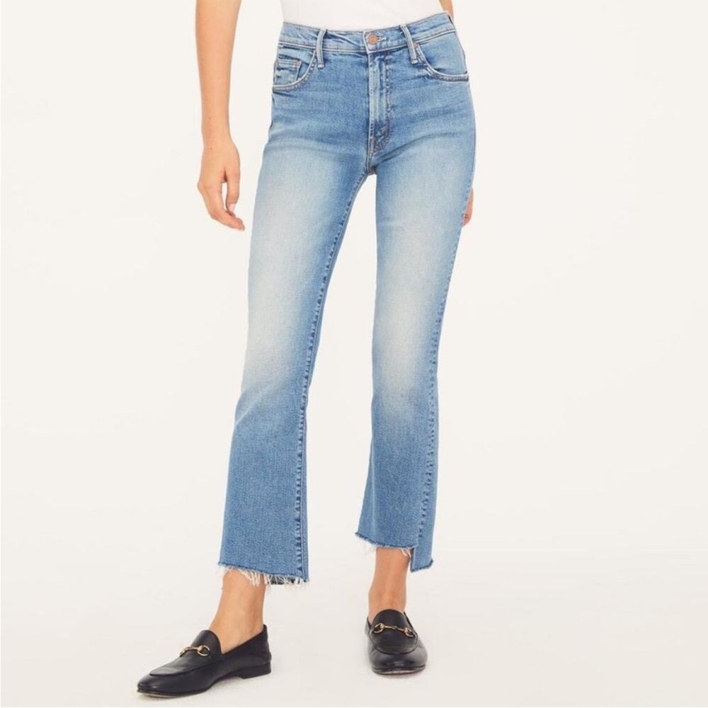MOTHER Insider crop step fray ankle jeans